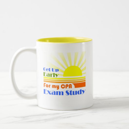 早いCPAの検査の勉強を起こして下さい ツートーンマグカップ (左)