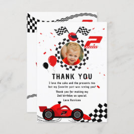 早くも2歳の誕生日 子どもにぴったりな赤いレーシングカー サンキューカード