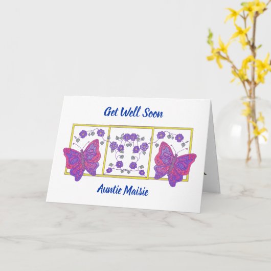 「早くよくなれ」かわいらし挨拶状 カード (黄色い花)