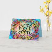 早く元気になかわいらしるフローラ カード (黄色い花)