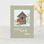 早く元気になってね リトルバードとバードハウス カード (黄色い花)