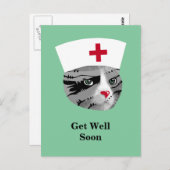 早く元気になるナース猫 ポストカード (正面/裏面)