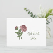 早く元気になるミニマルフローラシンプル 招待状 (スタンド正面)