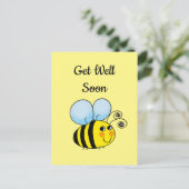 早く元気になる(かわいいハチミツバチ) ポストカード (スタンド正面)