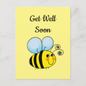 早く元気になる(かわいいハチミツバチ) ポストカード (正面)