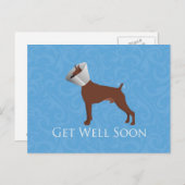 早く元気になる – ボクサー男性 ポストカード (正面/裏面)