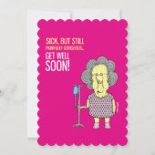 早く元気になる – 女性の漫画のピンク カード (正面)