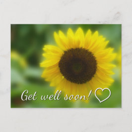 早く元気になる：明るく明るいヒマワリ ポストカード
