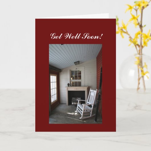 早く元気になれ！ 揺れ椅子 カード (黄色い花)