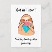 早く回復してね かわいいナマケモノ エンクロージャーカード (正面)