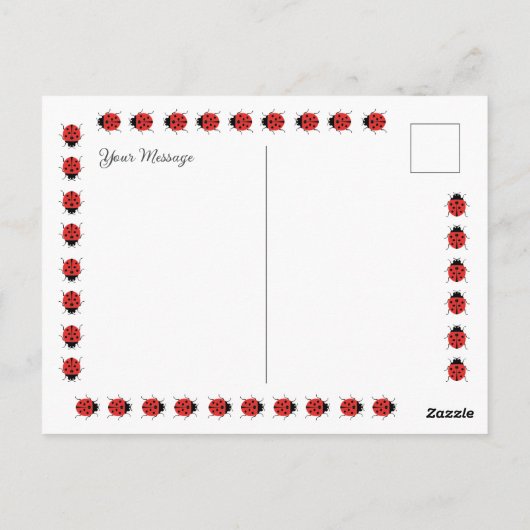 早く回復してね。かわいい小さなてんとう虫と一緒に ポストカード (裏面)
