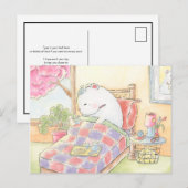 早く回復してね しろくまうさぎ 水彩画 ポストカード (正面/裏面)