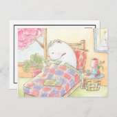 早く回復してね　しろくま　うさぎ　水彩画 ポストカード (正面/裏面)