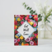 早く回復してね カラフルなお花 招待状 (スタンド正面)