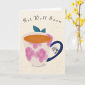 早く回復してね ティーカップ カード (黄色い花)