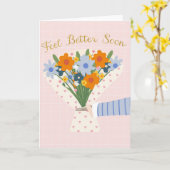 早く回復してね フラワーブーケ 私たちから カード (黄色い花)