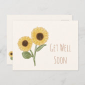 早く回復してね ミニマリスト向けひまわりポストカード ポストカード (正面/裏面)