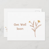 早く回復してね ミニマルなお花のポストカード ポストカード (正面/裏面)