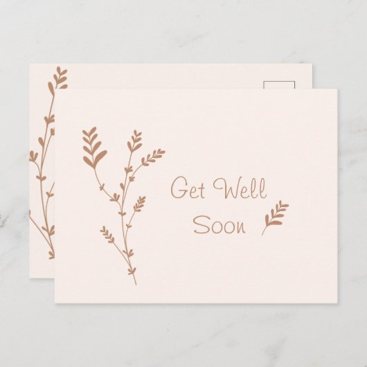 早く回復してね ミニマルなお花のポストカード ポストカード (正面/裏面)