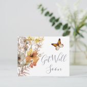 早く回復してね 水彩の野生の花 ポストカード (スタンド正面)