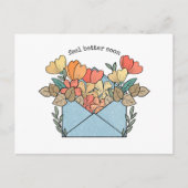 早く回復してね 花のイラスト ポストカード (正面)