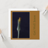 早く回復してね 花の黄金色のブラウン調 カード (正面/裏面インサイチュ)