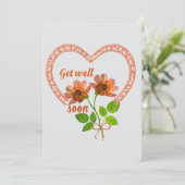 早く回復して オレンジの花とハート シーズンカード (スタンド正面)