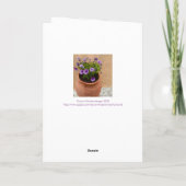 早く回復して/テラコッタ鉢の紫のデイジー カード (裏面)