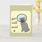 早く回復する |コーン付き猫 カード (黄色い花)