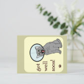 早く回復する |コーン付き猫 ポストカード (スタンド正面)