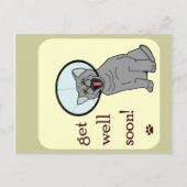 早く回復する |コーン付き猫 ポストカード (正面)