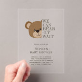 早く待てよ | かわいいテディベア赤ちゃんシャワー アクリル招待状 (インサイチュ (ポータブル))