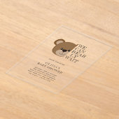 早く待てよ | かわいいテディベア赤ちゃんシャワー アクリル招待状 (レイダウン)