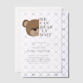 早く待てよ | かわいいテディベア赤ちゃんシャワー ベラム紙招待状 (オフセット (招待状))