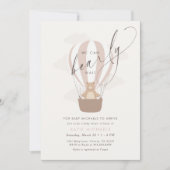 早く待てよ |ソフトピンクのベビーシャワー 招待状 (正面)