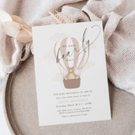 早く待てよ |ソフトピンクのベビーシャワー 招待状