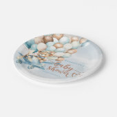 早く待てよ！テディベアーブルーベビーシャワー ペーパープレート (アングル)