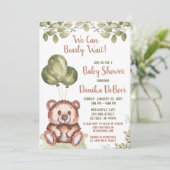 早く待てよ！テディベア赤ちゃんシャワー 招待状 (スタンド正面)