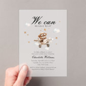 早く待てよ！テディベア&飛行機 アクリル招待状 (インサイチュ (ポータブル))