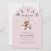 早く待てよ！テディベア&飛行機 招待状 (正面)