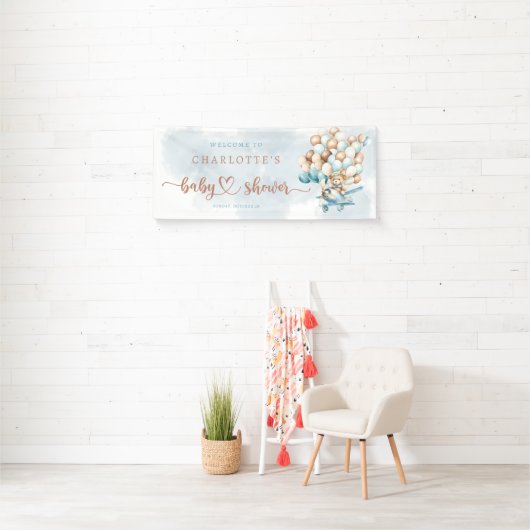 早く待てよ！バルーン赤ちゃんシャワーへようこそ 横断幕 (インサイチュ)