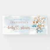 早く待てよ！バルーン赤ちゃんシャワーへようこそ 横断幕 (横)