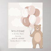 早く待てよ | ピンクの女の子ウェルカムサイン ポスター (正面)