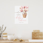 早く待てよ | ピンクの赤ちゃんシャワーへようこそ ポスター (キッチン)