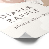 早く待てよ | ピンクの赤ちゃんシャワーラッフルサイン ポスター (角)