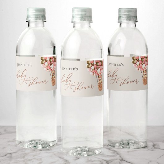 早く待てよ！ピンクの金ゴールド赤ちゃんシャワー ペットボトルラベル