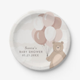 早く待てよ | ピンクガールズベビーシャワー ペーパープレート