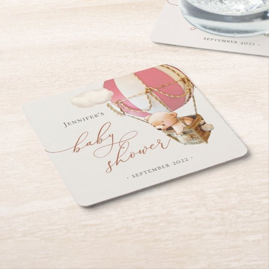 早く待てよ!ベビーシャワースクエア紙コースト スクエアペーパーコースター (アングル)