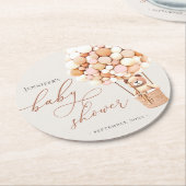 早く待てよ！ベビーシャワースクエア紙コースト ラウンドペーパーコースター (アングル)