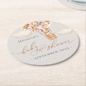 早く待てよ！ベビーシャワーラウンド紙カースト ラウンドペーパーコースター (アングル)